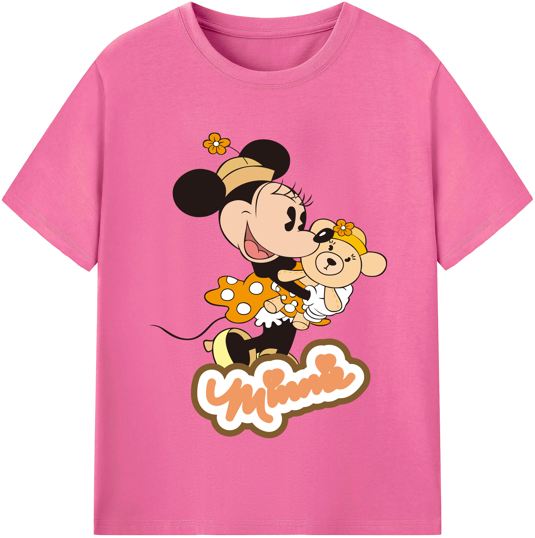 （画像用） ミッキーマウス Mickey Mouse レディースカジュアルプリントTシャツ（綿100％）